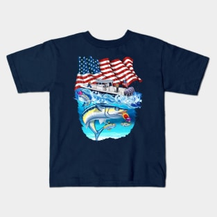 Fishermans Usa Proud America Kids T-Shirt